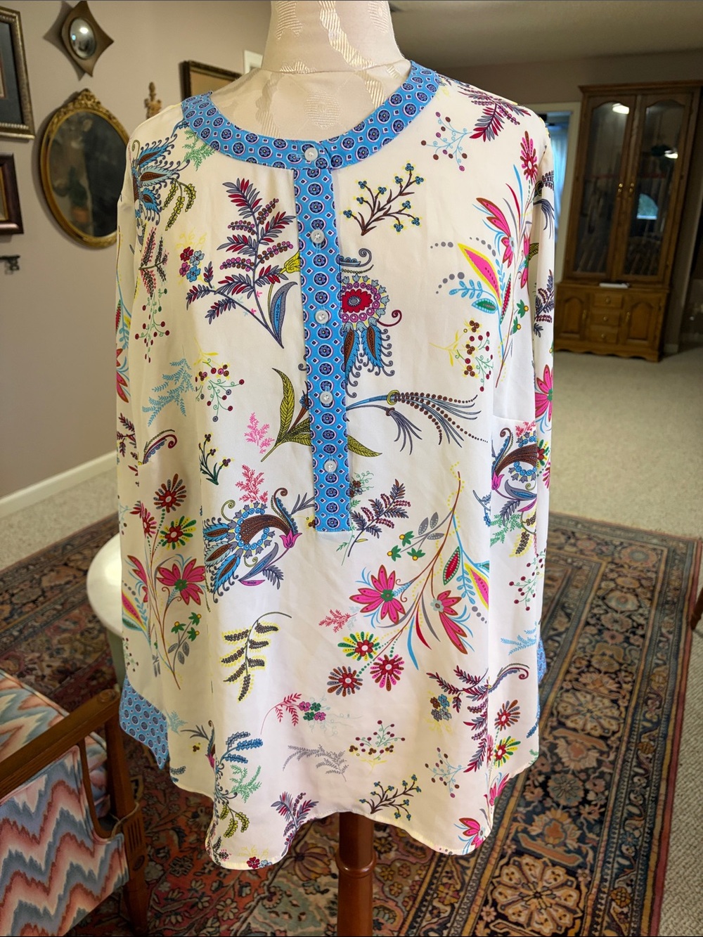 Talbot’s Dancing Floral Boho Blouse Size 3X Petite like new